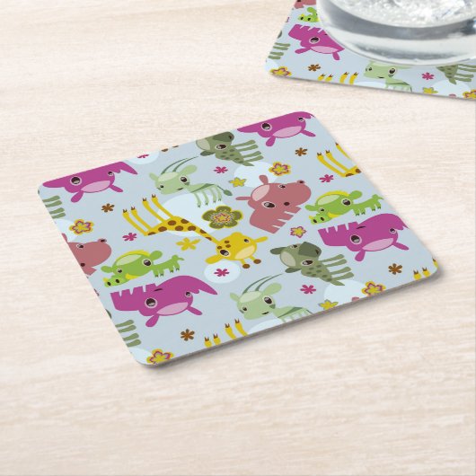 Tiersafarimuster Rechteckiger Pappuntersetzer (angewinkelt)