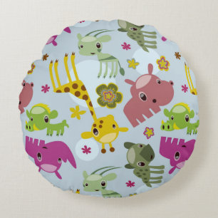 Tiersafarimuster Rundes Kissen