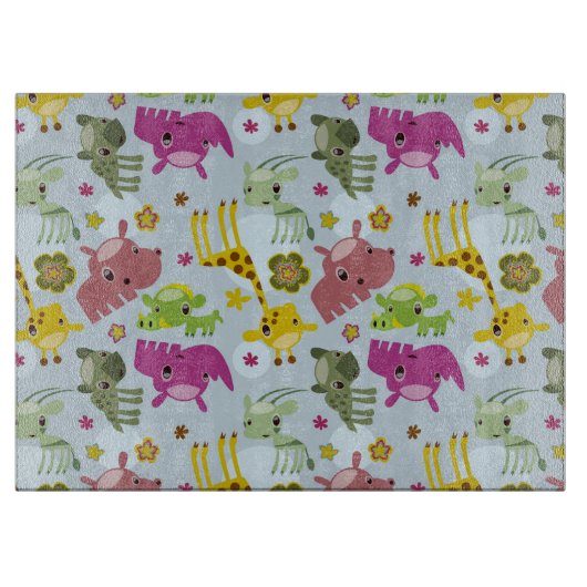 Tiersafarimuster Schneidebrett (Vorderseite)