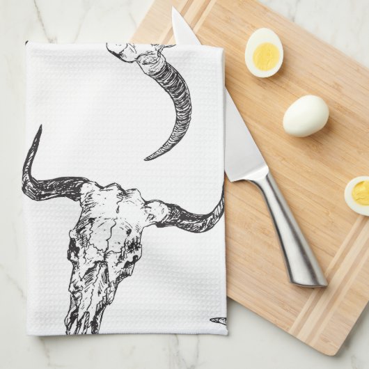Tierschädel Geschirrtuch (Viertel Falte)