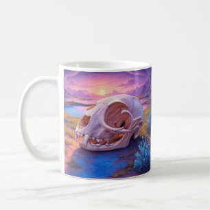 Tierschädel in der Wüste Sonnenuntergang Tasse