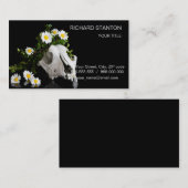 Tierschädel mit einem Kranz wild lebender Blume Visitenkarte (Vorne/Hinten)