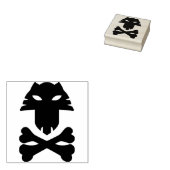 Tierschädel mit Kreuzknochen Silhouette Briefmarke Gummistempel (Stempel)
