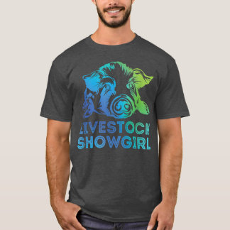 Tierschauspielerin, die auf der Messe Schweine zei T-Shirt
