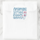 Tierscheuchen und Gummihandschuhe Runder Aufkleber (Tasche)