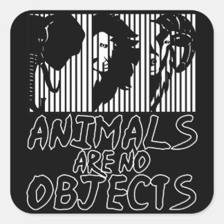 Tierschutz Elefant Löwe Steinbock Tiere Quadratischer Aufkleber