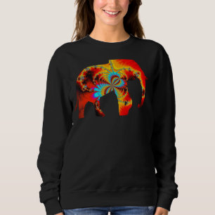 Tierschutz Elephant Silhouette Pattern Fillin Sweatshirt