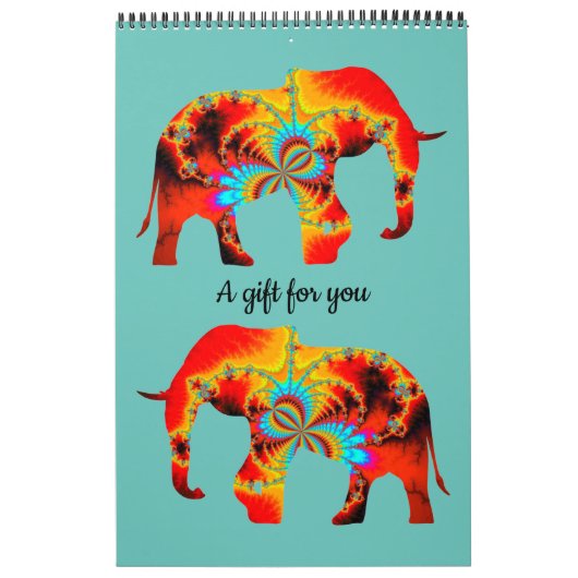 Tierschutz - Fraktal der Elefanten-Silhouette 1 Kalender (Titelbild)