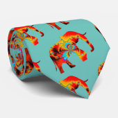 Tierschutz - Fraktal der Elefanten-Silhouette 1 Krawatte (Gerollt)