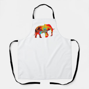 Tierschutz - Fraktal der Elefanten-Silhouette 1 Schürze