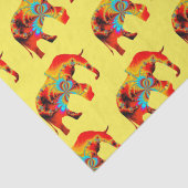 Tierschutz - Fraktal der Elefanten-Silhouette 1 Seidenpapier (Detail)