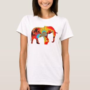 Tierschutz - Fraktal der Elefanten-Silhouette 1 T-Shirt