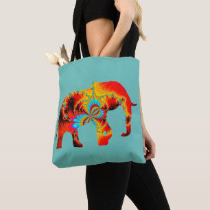 Tierschutz - Fraktal der Elefanten-Silhouette 1 Tasche