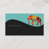 Tierschutz - Fraktal der Elefanten-Silhouette 1 Visitenkarte (Rückseite)