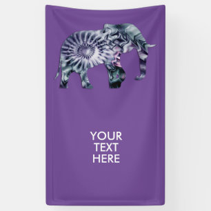 Tierschutz - Fraktal für Elefanten der Silhouette Banner