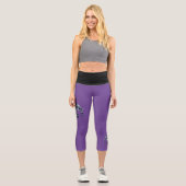 Tierschutz - Fraktal für Elefanten der Silhouette Capri Leggings (Vorderseite)