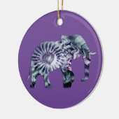 Tierschutz - Fraktal für Elefanten der Silhouette Keramik Ornament (Links)