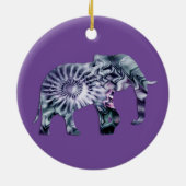 Tierschutz - Fraktal für Elefanten der Silhouette Keramik Ornament (Hinten)