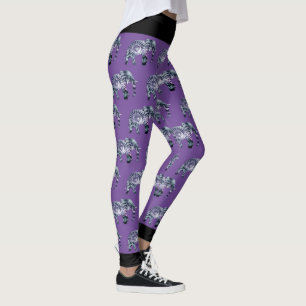 Tierschutz - Fraktal für Elefanten der Silhouette  Leggings