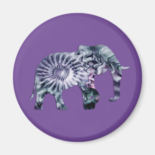 Tierschutz - Fraktal für Elefanten der Silhouette Magnet