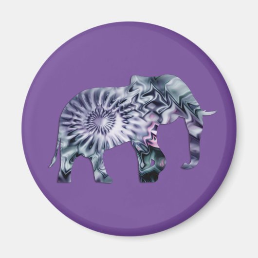 Tierschutz - Fraktal für Elefanten der Silhouette Magnet (Vorne)