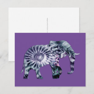Tierschutz - Fraktal für Elefanten der Silhouette  Postkarte