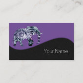 Tierschutz - Fraktal für Elefanten der Silhouette Visitenkarte (Vorderseite)