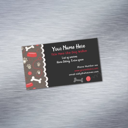 Tierschutzdienste Hundeschema - Visitenkarte Magnetische Visitenkarte (Beispiel)