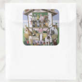 Tierschutzhaus Quadratischer Aufkleber (Tasche)