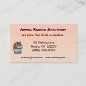 Tierschutzhilfe Visitenkarte (Rückseite)