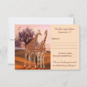 Tierschutzkarte Giraffe Zoo Thema RSVP-Karte RSVP Karte (Rückseite)