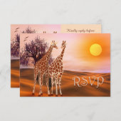 Tierschutzkarte Giraffe Zoo Thema RSVP-Karte RSVP Karte (Vorne/Hinten)