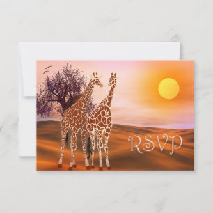 Tierschutzkarte Giraffe Zoo Thema RSVP-Karte RSVP Karte