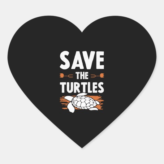 Tierschutzschildkröte Herz-Aufkleber (Vorderseite)