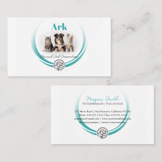 Tierschutzverein | Freiwilliger Tierarzt Visitenkarte (Vorne/Hinten)