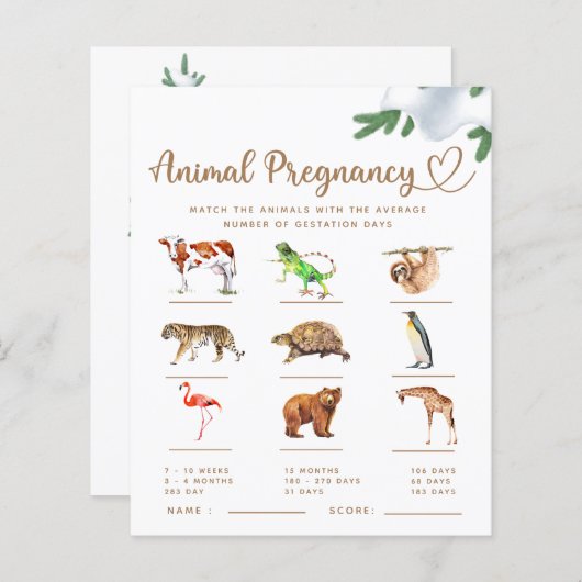 Tierschwangerschaft Winter Baby Showspiel (Vorne/Hinten)