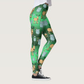 Tierschwärme, Niedliche grüne Weihnachten Leggings (Rechts)
