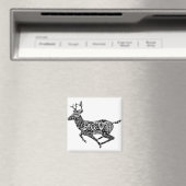 Tierschwarze Dekoration Hirsche Design florale Magnet (In Situ (Geschirrspüler))