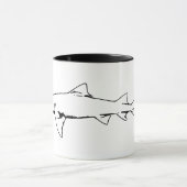Tierschwarzweiss-Haifisch-Illustration der Tasse (Zentrum)