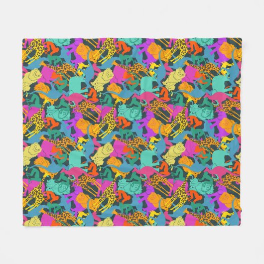 TierSilhouette-Muster Fleecedecke (Vorderseite (Horizontal))