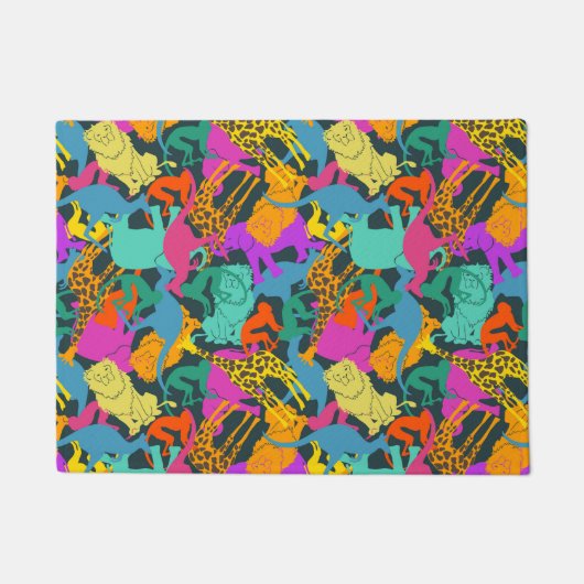 TierSilhouette-Muster Fußmatte (Vorderseite)