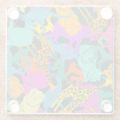 TierSilhouette-Muster Glasuntersetzer (Rückseite)