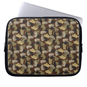 Tiersilhouette-Tarnung Braun Laptopschutzhülle