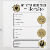 Tiersitter-Spickzettel Papierblatt (Vorne/Hinten)