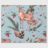 Tierskizze mit Wildkiefernzapfen und Zwillingsrind Geschenkpapier (Flach)