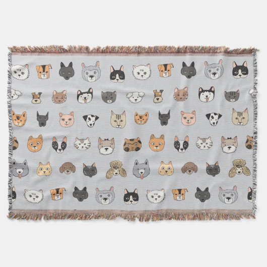 Tierspass: Hunde bei Katzen Doodle Mix Decke (Vorderseite)