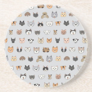 Tierspass: Hunde bei Katzen Doodle Mix Getränkeuntersetzer