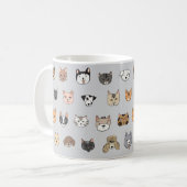 Tierspass: Hunde bei Katzen Doodle Mix Kaffeetasse (Vorderseite Links)