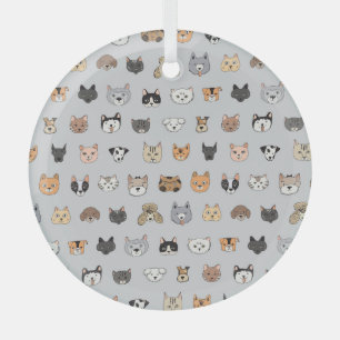 Tierspass: Hunde bei Katzen Doodle Mix Ornament Aus Glas