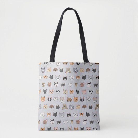 Tierspass: Hunde bei Katzen Doodle Mix Tasche (Vorderseite)